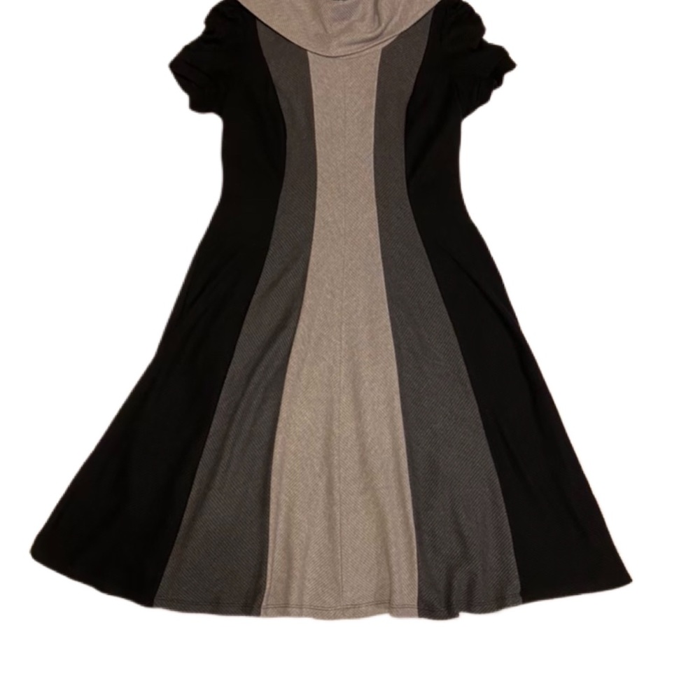Dressbarn 12 Sweater Dress Gray Charcoal Black